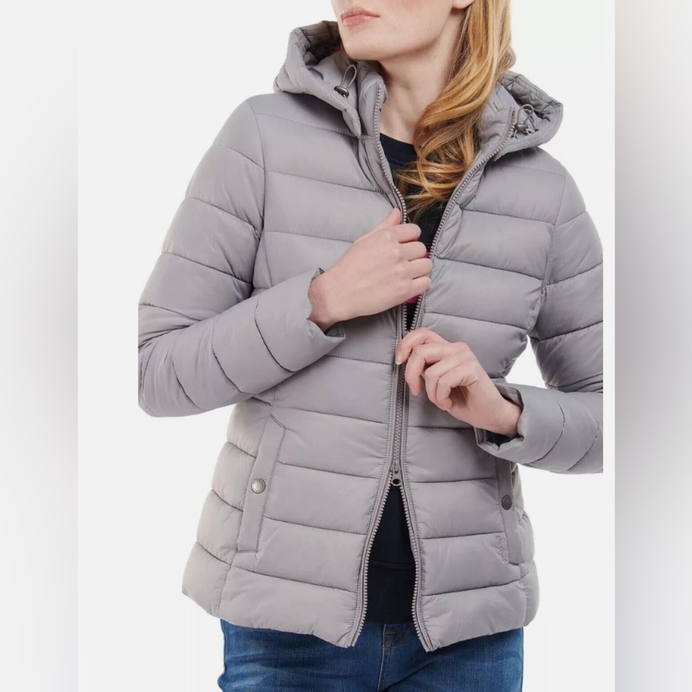 BARBOUR Shaw Quilted Puffer Zip Hoodie Jacket